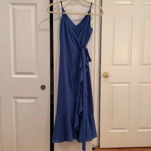 Lulus spaghetti strap ruffle wrap dress